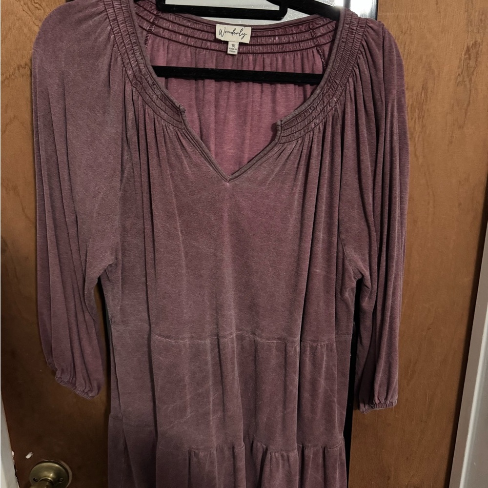 Wonderly Mauve V-Neck Top